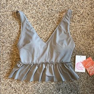 Kourtni Jeans V-Neck Swim Top